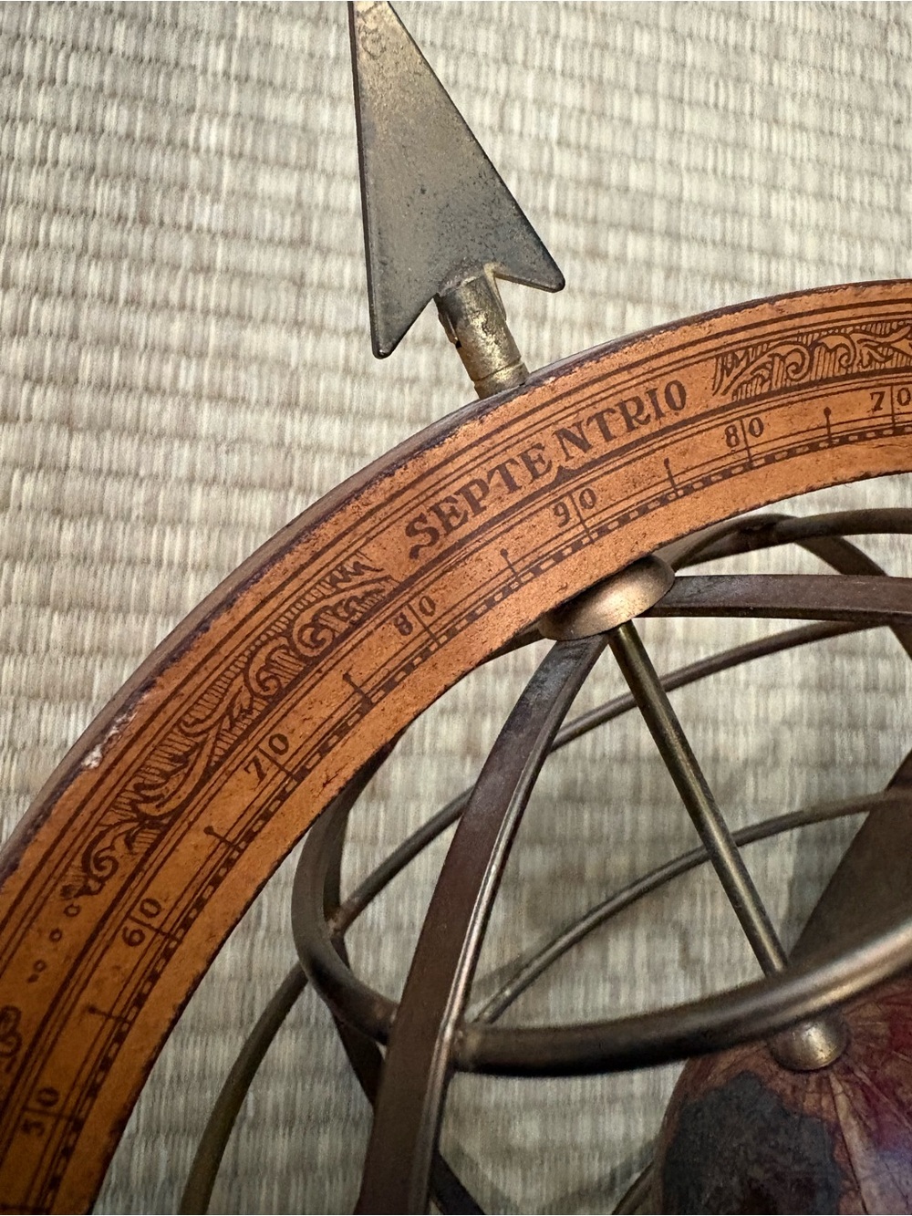 Vintage Decorative Armillary Sphere in Warm Brown and Brass - Picture 16 of 16
